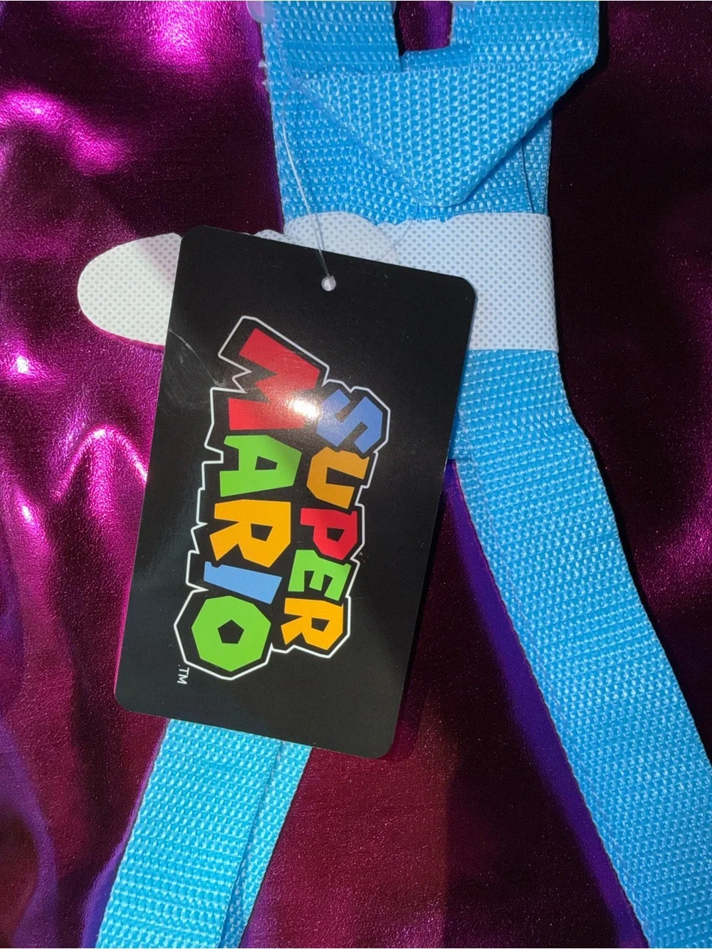 NWT Super Mario Princess Peach Metallic Pink & Blue Glitter Mini Backpack